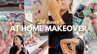 24 HOUR GLOW UP WITH ME | heatless curls, makeup, skincare, hair oiling + more!