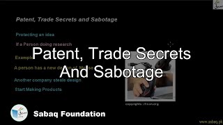 Patent, Trade Secrets and Sabotage