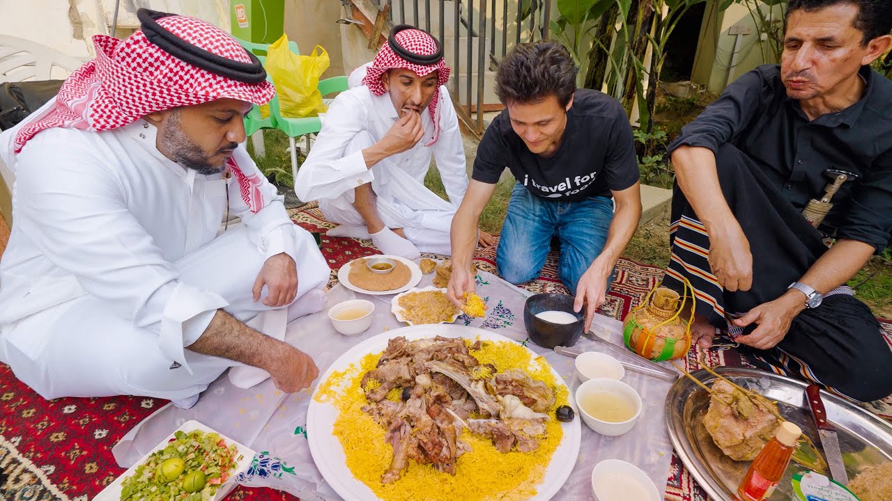 Unseen VILLAGE FOOD in Saudi Arabia! Whole Goat Haneed in Jazan!
