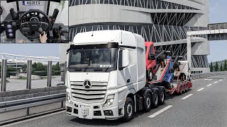Driving the Mercedes Actros in VR - Euro Truck Simulator 2 | Truck Steering Wheel + VR 