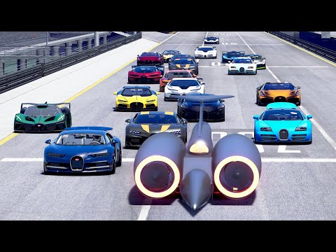 Thrust SSC GTR vs All Bugatti Hypercars at Special Stage Route X