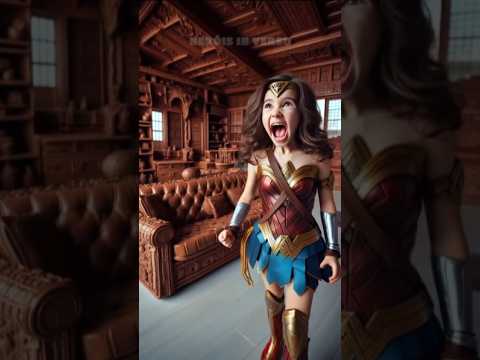 Maravilhinha ganhou uma casa de chocolate - #mulhermaravilha #batman #capitãoamerica  #shorts