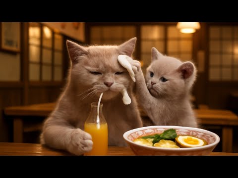 Mama Cat Works Day and Night at the Ramen Restaurant to Bring a Smile to Ginger!