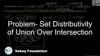 Problem on Distributivity of Union Over Intersection of Sets