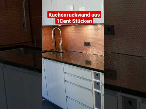 Küchenrückwand mit 12.000 Cent Stücken, epoxy resin art #shorts #diy