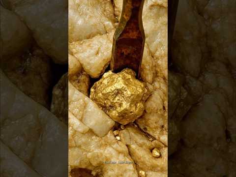 Gold Nuggets Trapped in Quartz ๐ช๐ฎ #GoldRush #Quartz #fyp #GoldInvestment #explore #treasurehunt