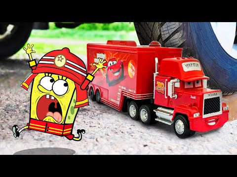 EXPERIMENT: Car vs Mack Lightning Mcqueen King Jackson - Crushing Crunchy & Soft Things by Car!