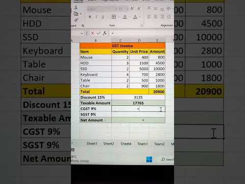 Ms Excel GST STATEMENT ?? #trending #viral #exceltips #shorts