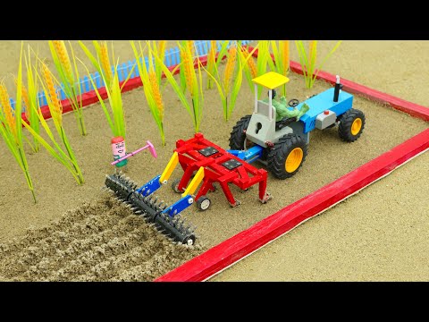 Diy tractor making mini plow machine to plant rice fields