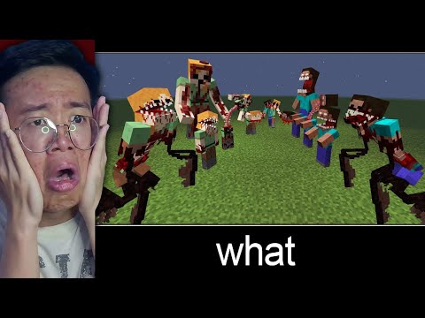 React Minecraft Meme WAIT WHAT Yang Sangat MENAKUTKAN!!! - Part 6