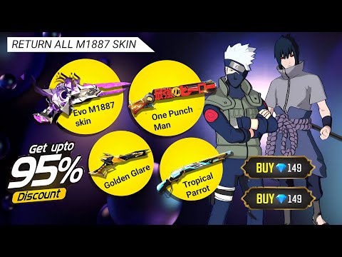 Naruto Special M1887 Skin Return | free fire new event | Ff New Event | Upcoming events in free fire