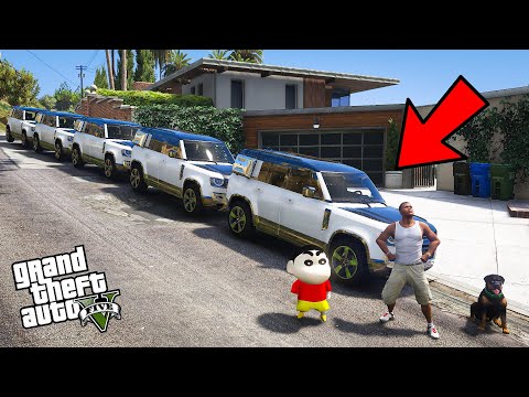 GTA 5 : Franklin Made WORLD'S LONGEST DEFENDER With Shinchan In GTA 5!