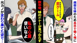 【漫画】「付き合ってたの罰ゲームｗ」と陽キャギャルにフラれた俺。その数年後、心臓の弱い妹のドナーが見つらず困っていると元カノが現れ…「私の心臓使って」「は？」→衝撃の事実が【マンガ動画】