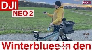Winterblues über und in den Wupperbergen. First flight, DJI Neo 2