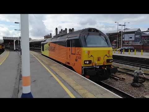 Class 67 'Skip' 67023 "Charlotte" departs Sheffield