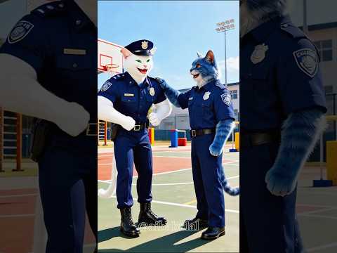 छोटी बिल्ली की मेहनत ने बना दिया उसे Police Officer 👮♀️😺🔥 #ai #cat #policeofficer #shorts