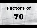 Understanding Factors and Prime Factorization of 70