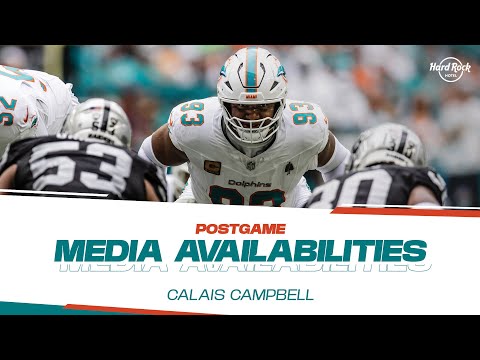 DT Calais Campbell meets with the media after #LVvsMIA | Miami Dolphins