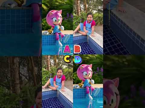 😎 Amy’s Poolside Sip Challenge! vs Original 💦😂 #funnyshorts #sonicai #sonic