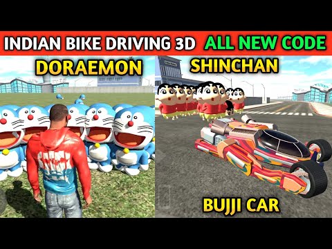 Doraemon + Shinchan Cheat Code | Bujji Car New Update | Funny Gameplay Indian Bikes Driving 3d 🤣🤣