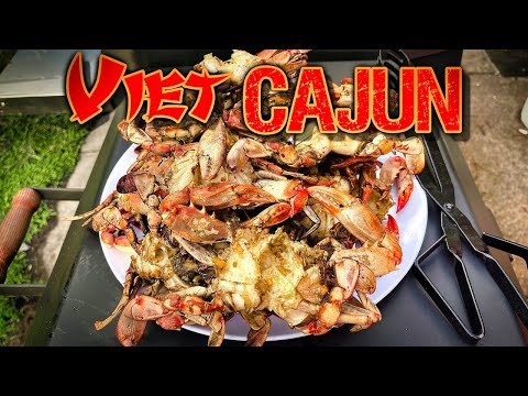 Grilled Viet Cajun Blue Crabs Recipe