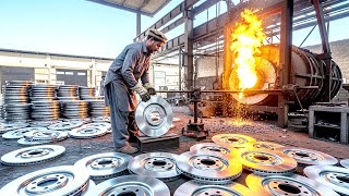Massive Production of Car Brake Disc Plates in Local Factory | Full Manufacturing Process