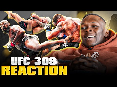 Isreal Adesanya Reacts To Jon Jones BRUTAL Spinning Back Kick TKO | UFC 309