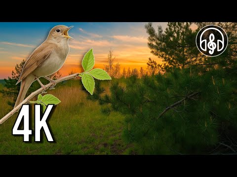 Beautiful Nightingale and Birdsong at Sunset 🌅 Nature Sounds in 4K UHD