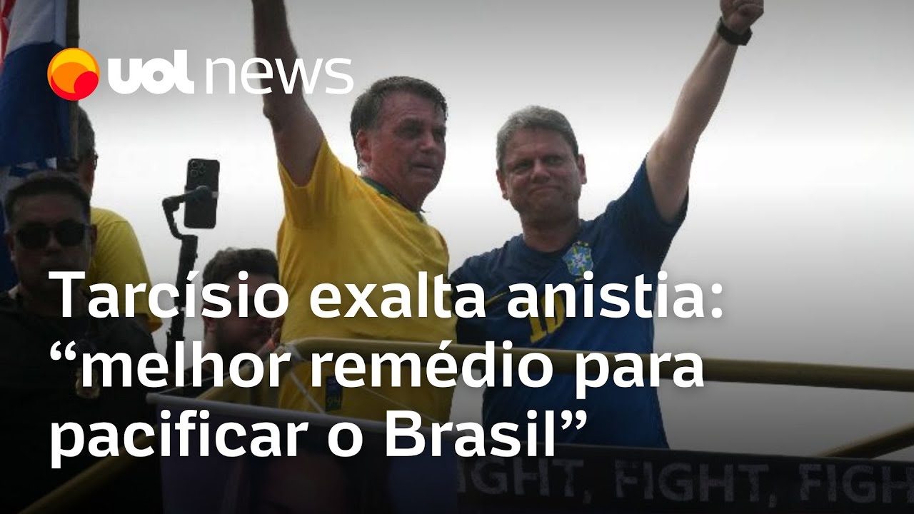 Tarcísio faz post dizendo que anistia e perdão são os melhores remédios para pacificar o Brasil