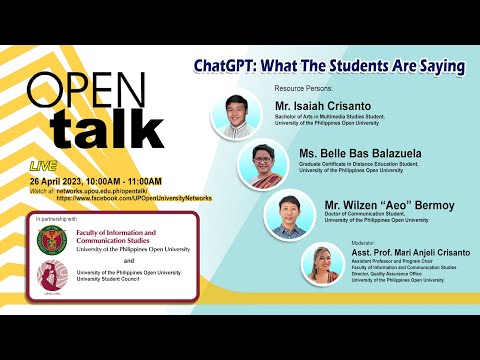 OPEN Talk on ChatGPT: Episode 3 – ChatGPT: What The Students Are Saying