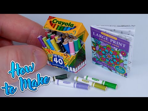DIY Mini Crayola Markers & Coloring Book Set for Dolls | Easy Miniature Craft for Kids & Parents