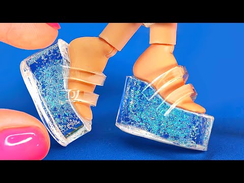 10 DIY MINI THINGS FOR BARBIE: PRINCESS SHOES, MINIATURE REALISTIC FOOD AND MORE ITEMS