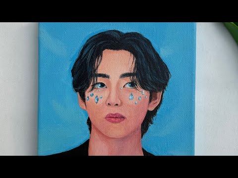 How to paint portrait/ Acrylic painting tutorial/ #btsarmy #btspainting