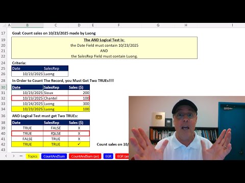 MS 365 Excel Basics #2: Add & Count Formulas with COUNT, COUNTA, ROWS, SUM, SUMIFS, COUNTIFS & IF