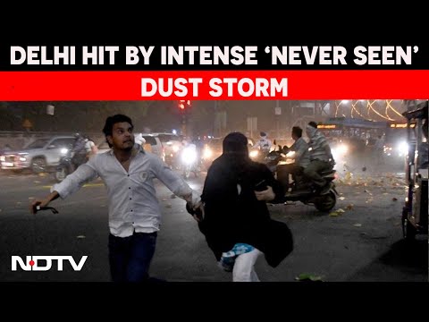 Delhi Storm News | LIVE | Massive Dust Storm Hits Delhi, Uproots Trees