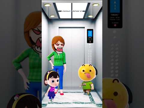 Told not to play with elevator buttons!😡😤 #cartoon #comedy #funny #shorts