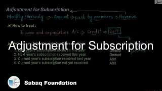 Adjustment for Subscription