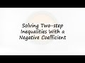 Solving Two-step Inequalities with Negative Coefficients