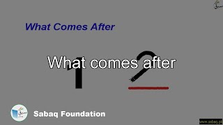 What comes after