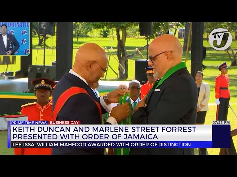 YouTube video thumbnail: Keith Duncan and Marlene Street Forrest Presented With Order of Jamaica