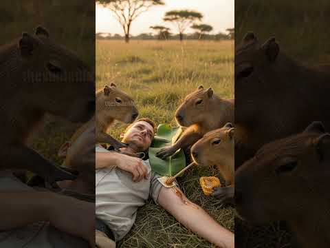 Park Ranger Rescued By Capybaras! #Rescue #animals #Wildlife #shorts