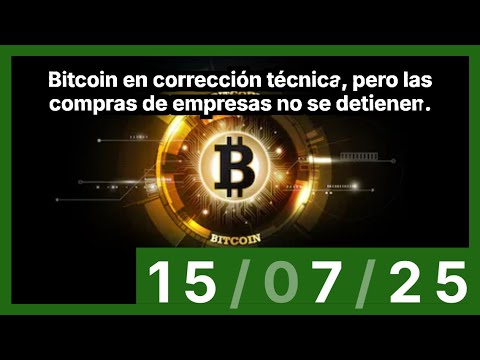 Bitcoin en corrección técnica, pero las compras de empresas no se detienen.