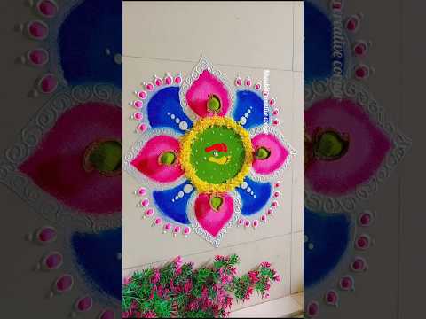 Diwali rangoli design #diwali #diwalirangoli #dhantaras #laxmipuja #art #shorts#rangoli