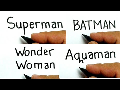 Compilation , How to turn words : Superman , Batman , Wonder woman , Aquaman Into cartoon for kids