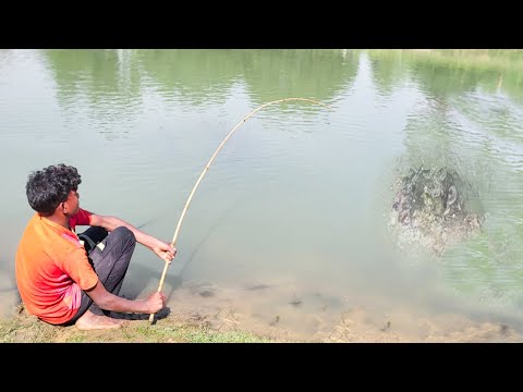 Best Fishing Video ~ Village Smart Boy Fishing With Hook ~ Traditional Hook Fishing