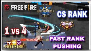 Free Fire Fast Rank Pushing | CS Rank 1vs4 | Garena FF ☠️ Ayush FF 0607 | grandmaster top 1