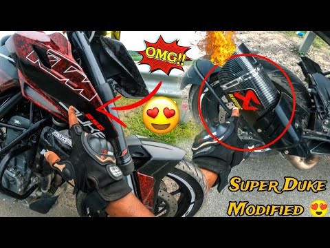 Super Duke Modifications With Loud Exhaust 🔥🥵 #bikerboydipu #motovlog #ktm #duke250 #modification