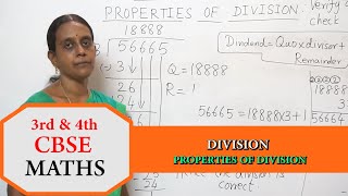 3rd & 4th STD CBSE NCERT Maths Division, Properties of Division CBSE Maths 3rd 4th Std Mathematics