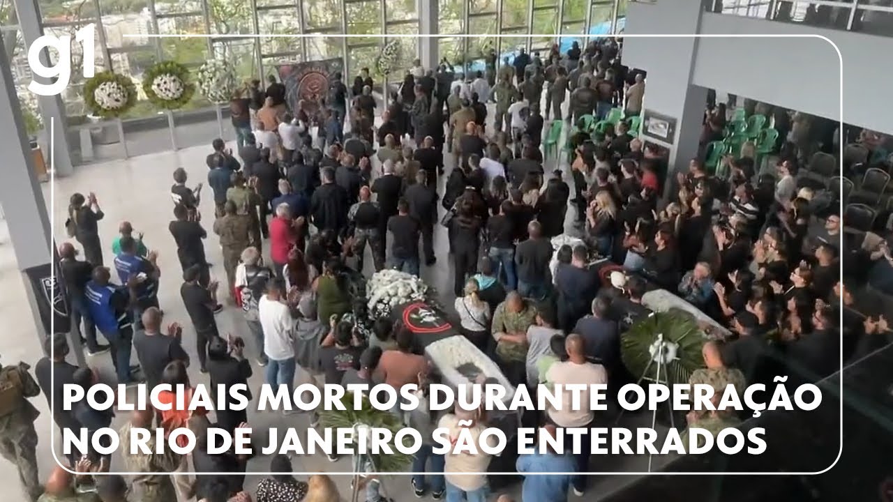 Policiais militares mortos durante megaoperação no Rio de Janeiro são enterrados
