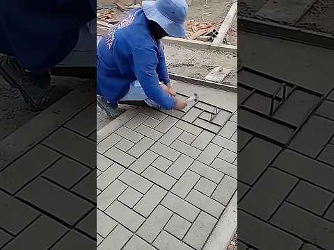 How to make road made of cement like brick !